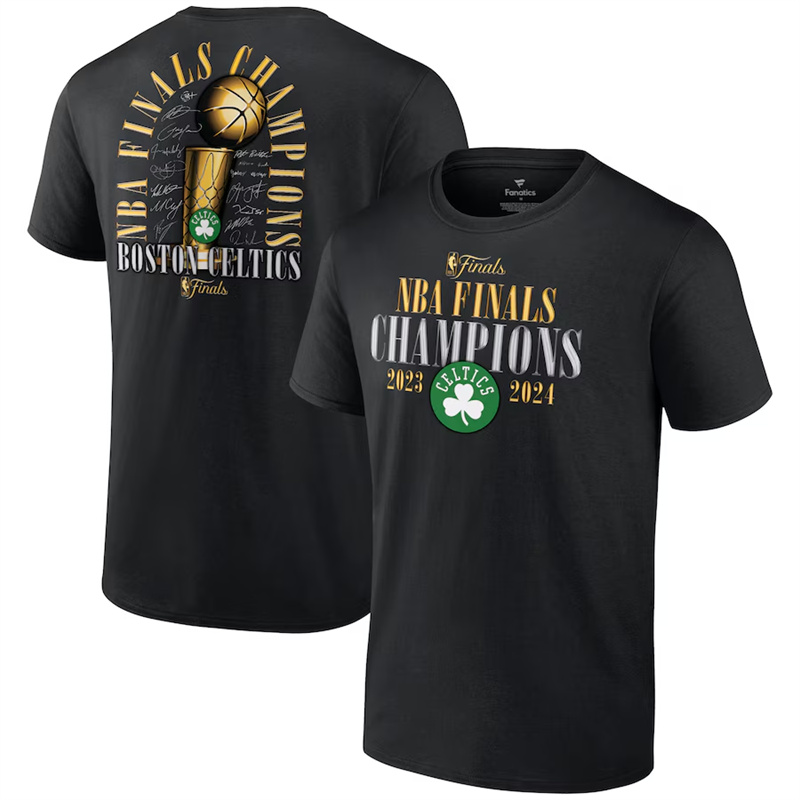 Men's Boston Celtics Black 2024 Finals Champions Fade Away Jumper Roster SignatureT-Shirt Men's Boston Celtics Black 2024 Finals Champions Fade Away Jumper Roster SignatureT-Shirt